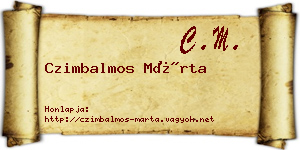 Czimbalmos Márta névjegykártya